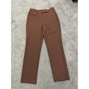 Rachel Zoe Women’s Fall Brown Dress Pants Side 8 Work Career Slim Fit Pockets